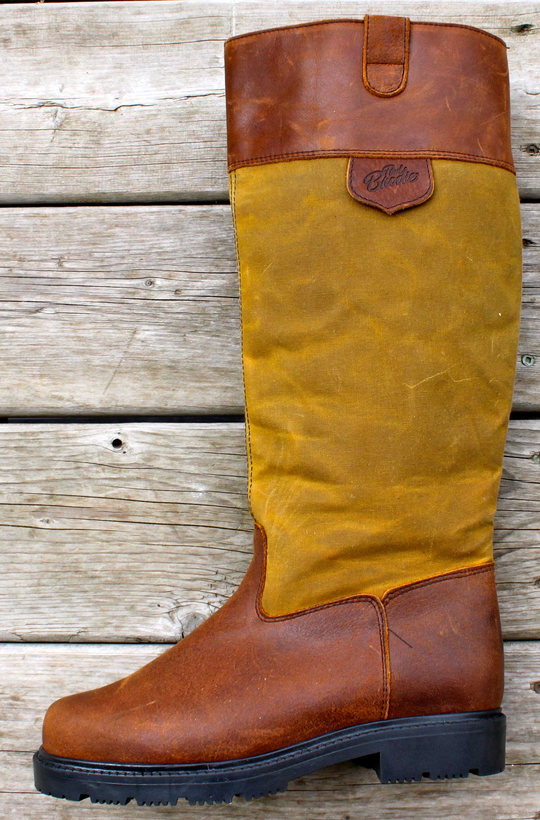 Paul Brodie Tall Pull On Boot - Brown with Whisky Wax Cotton