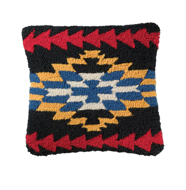 Midnight Eyes Hooked Wool Pillow